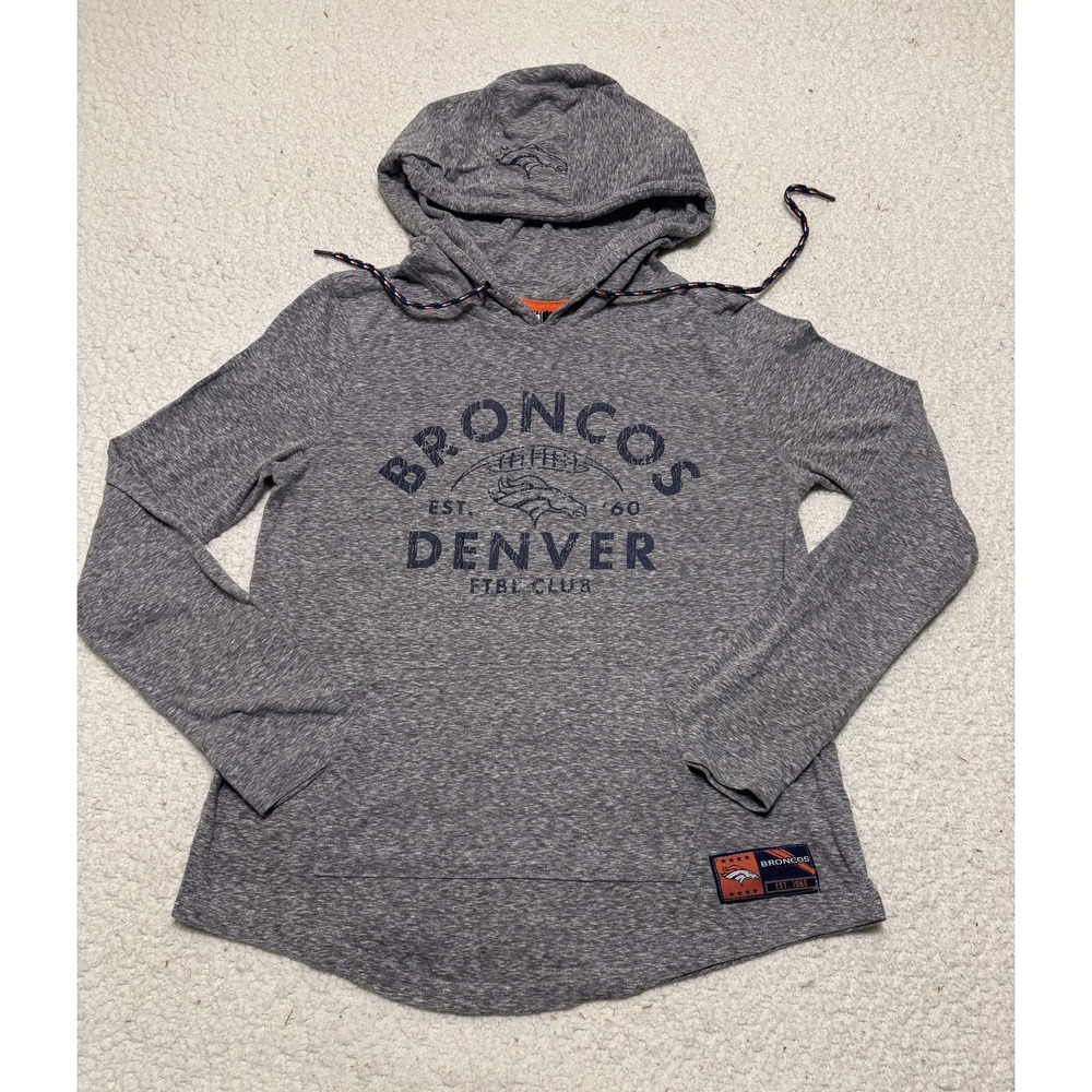 NFL Team Apparel Womens Denver Broncos Sweatshirt Pullover Size S Gray